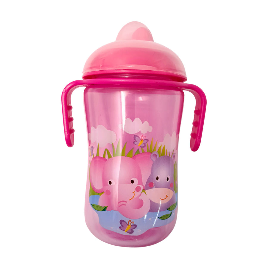 Vaso Antiderrame Infantec con Agarradera 6m+  Rosado - Cascanueces