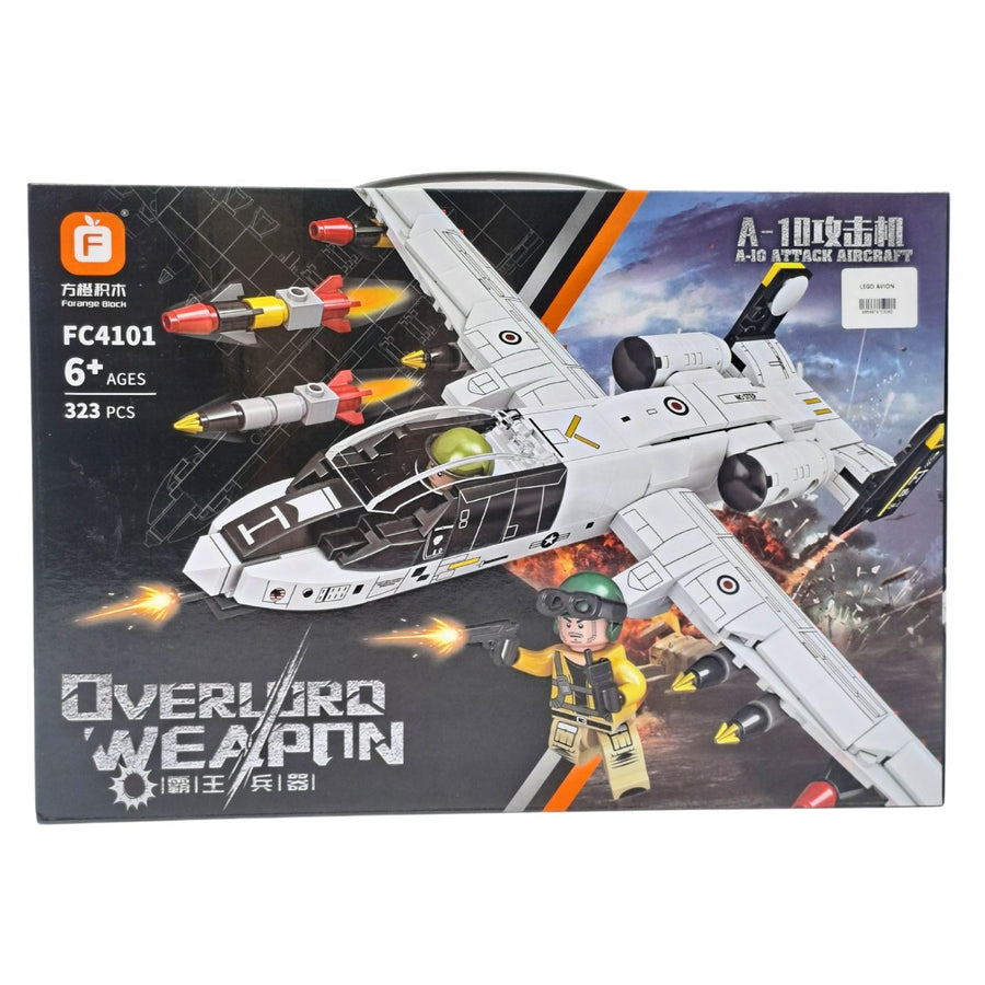 Avión de Combate Armable Tipo Lego con 323 Piezas Blanco - Cascanueces