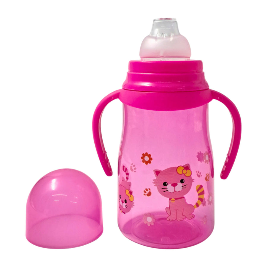 Vaso con Agarradera Infantec 6m+ Rosado - Cascanueces